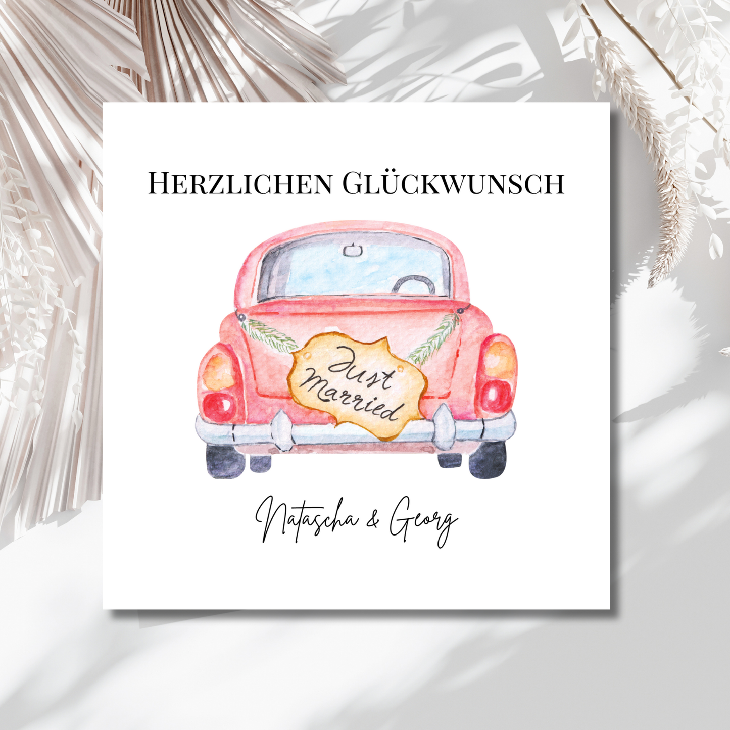 Wedding Car - Hochzeitskarte mit Namen