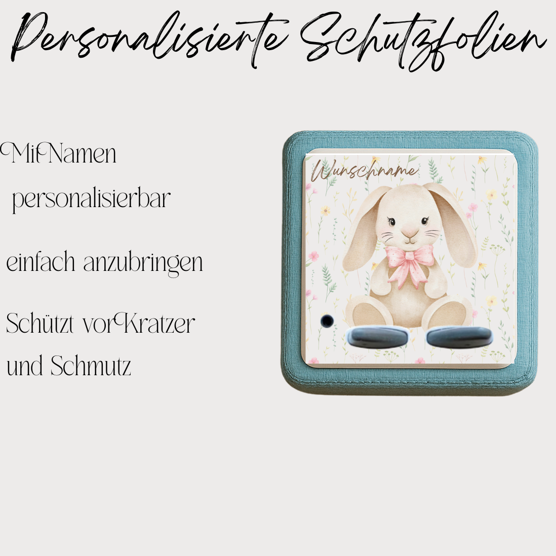 Personalisierte Toniebox Schutzfolie - Hasen Design