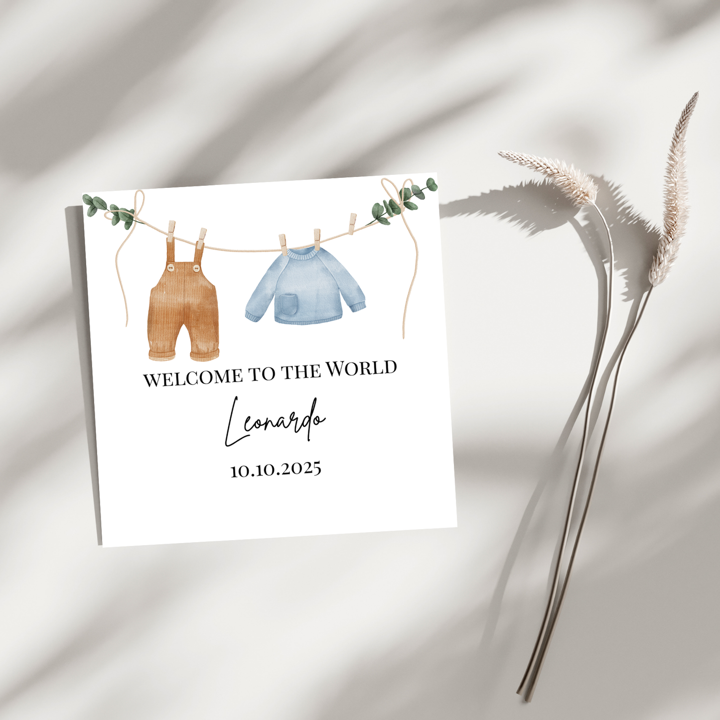 Welcome to the World Boy - Personalisierte Geburtskarte