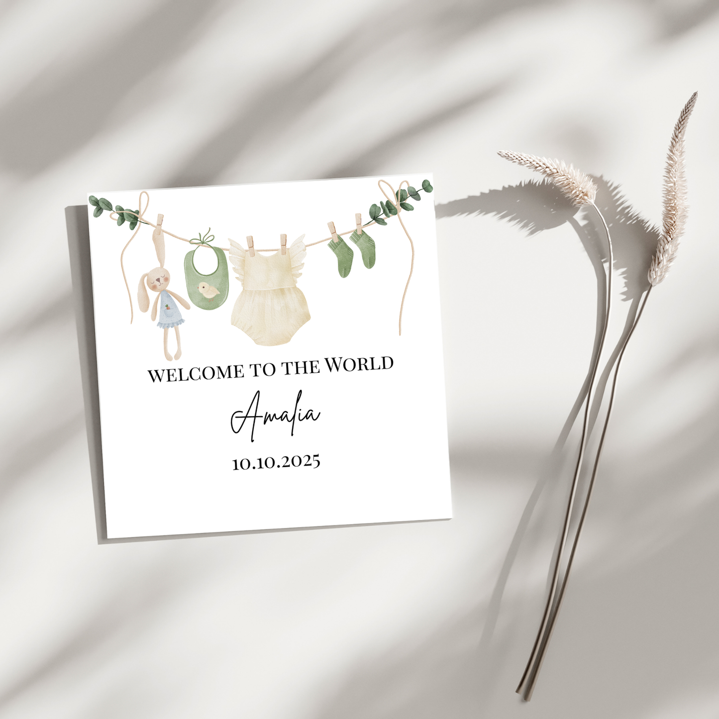 Welcome to the World Girl - Personalisierte Geburtskarte