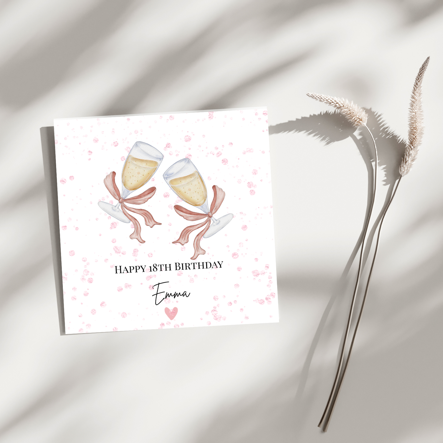 18 Geburtstag Champagner- Personalisierte 18. Geburtstagskarte