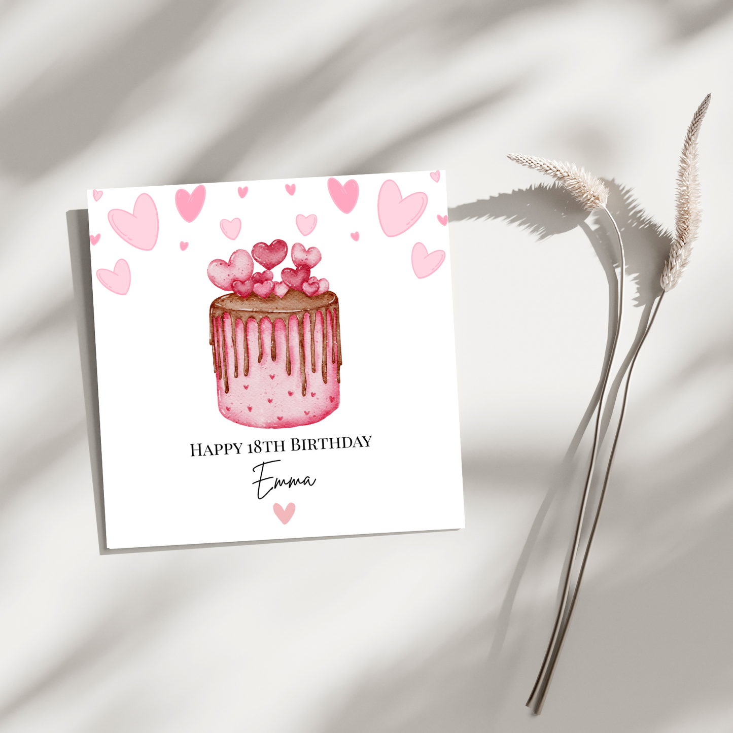18 Geburtstag Herztorte - Personalisierte 18. Geburtstagskarte