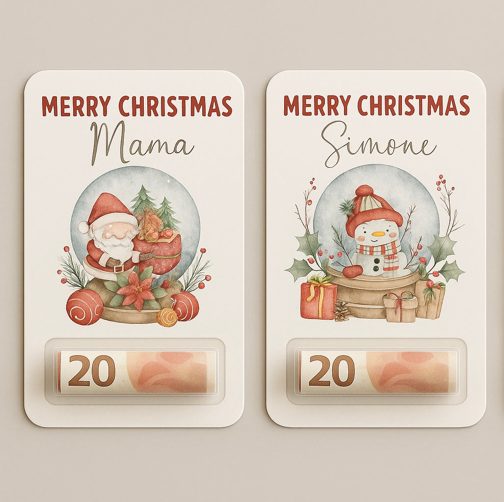 Personalisierte Weihnachts Geldgeschenkkarte