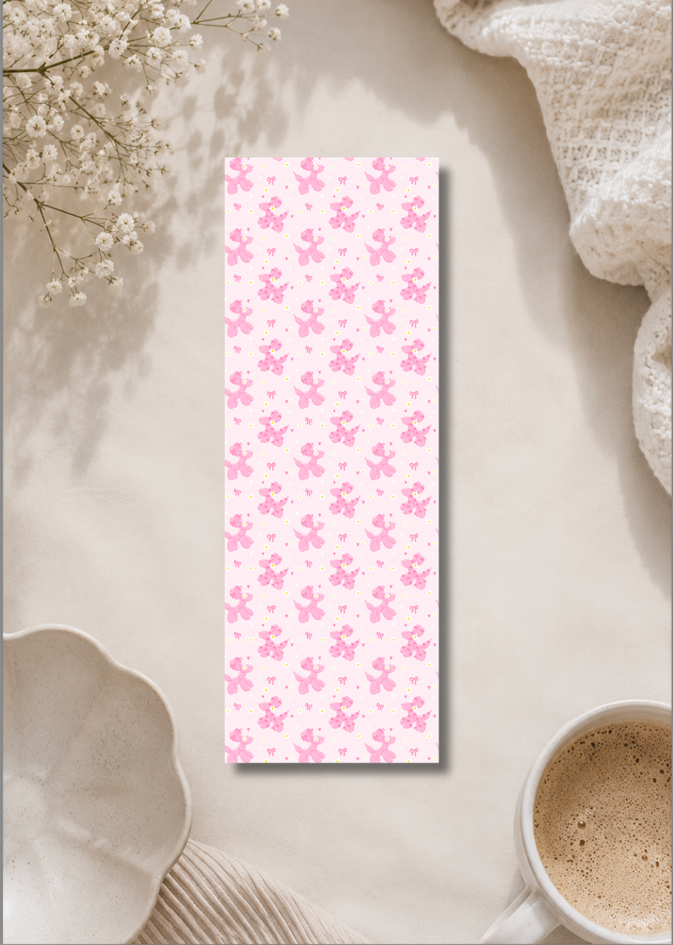Pink Balloon Puppy - Bookmark