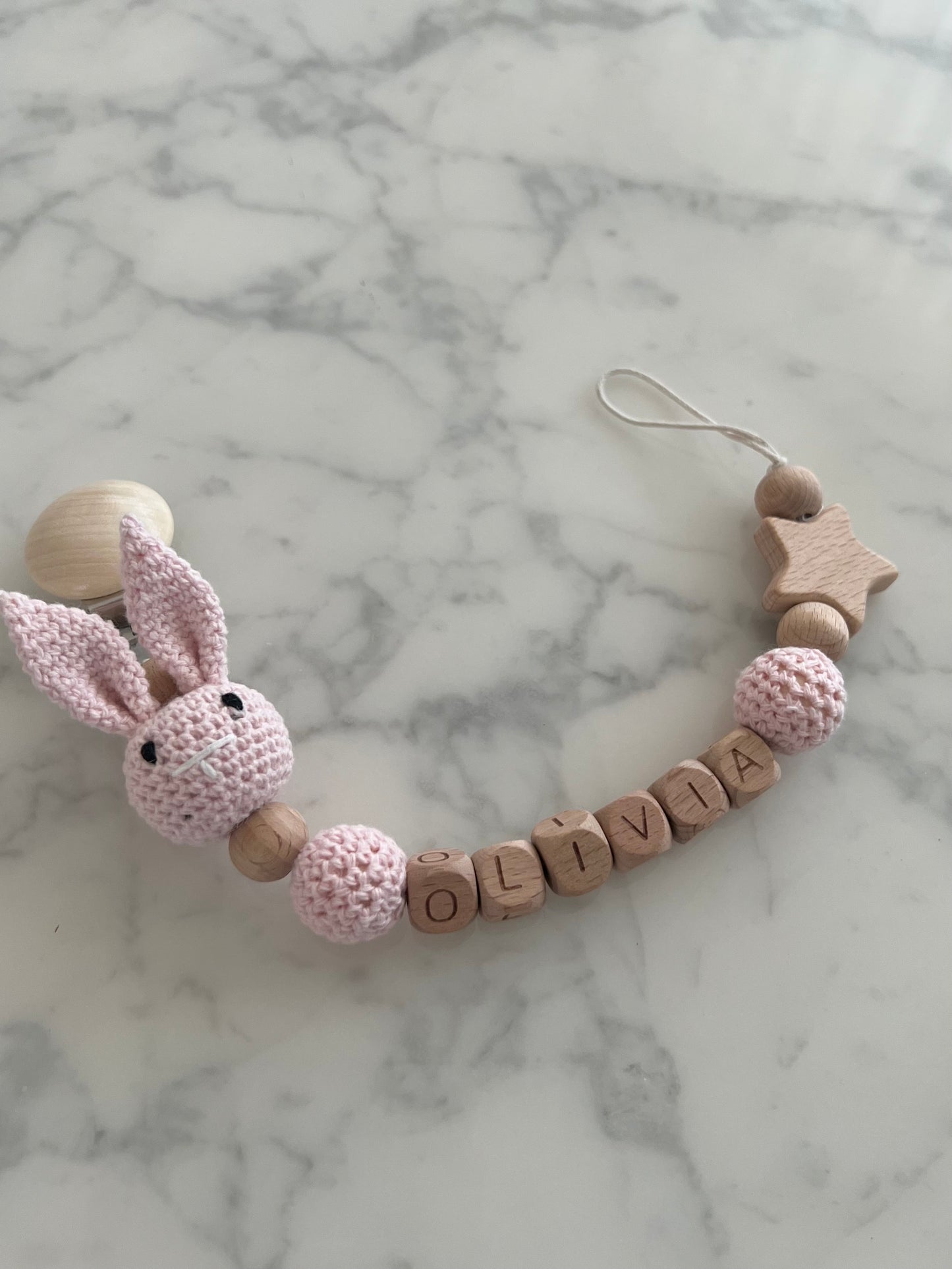 Personalisierte Schnullerkette "Rabbit"