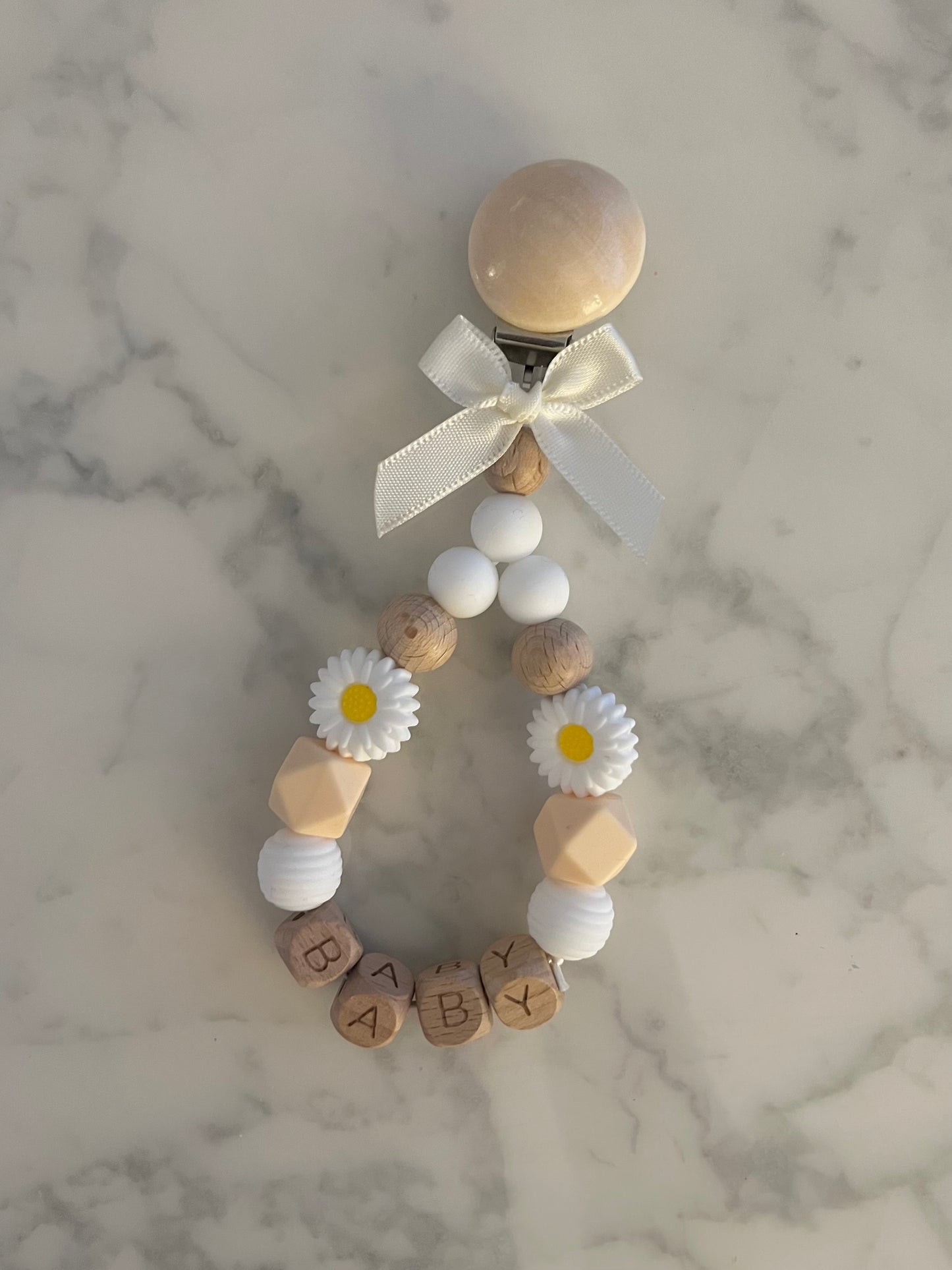 Kinderwagenkette Gänseblümchen mit Name