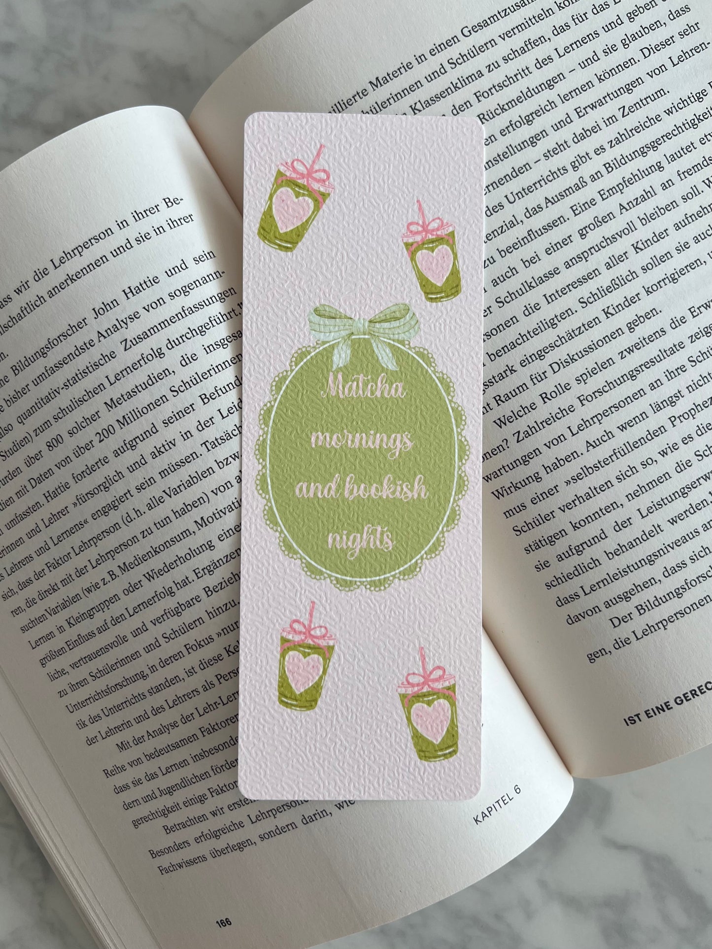 Matcha Mornings & Bookish Nights - Bookmark