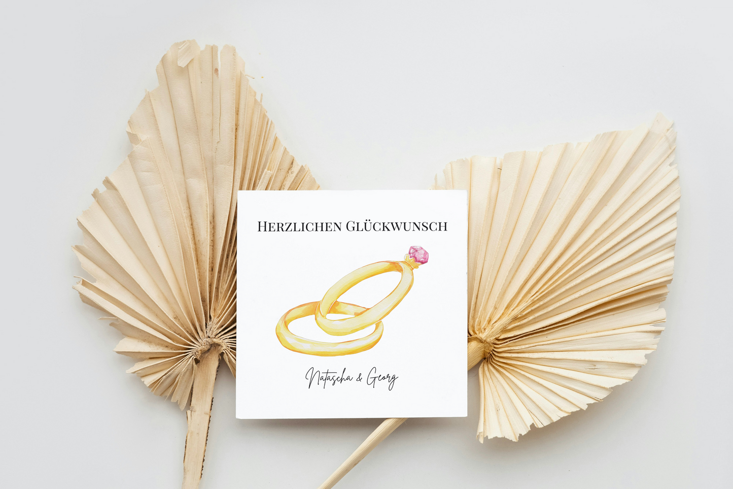 Trauringe - Hochzeitskarte mit Namen