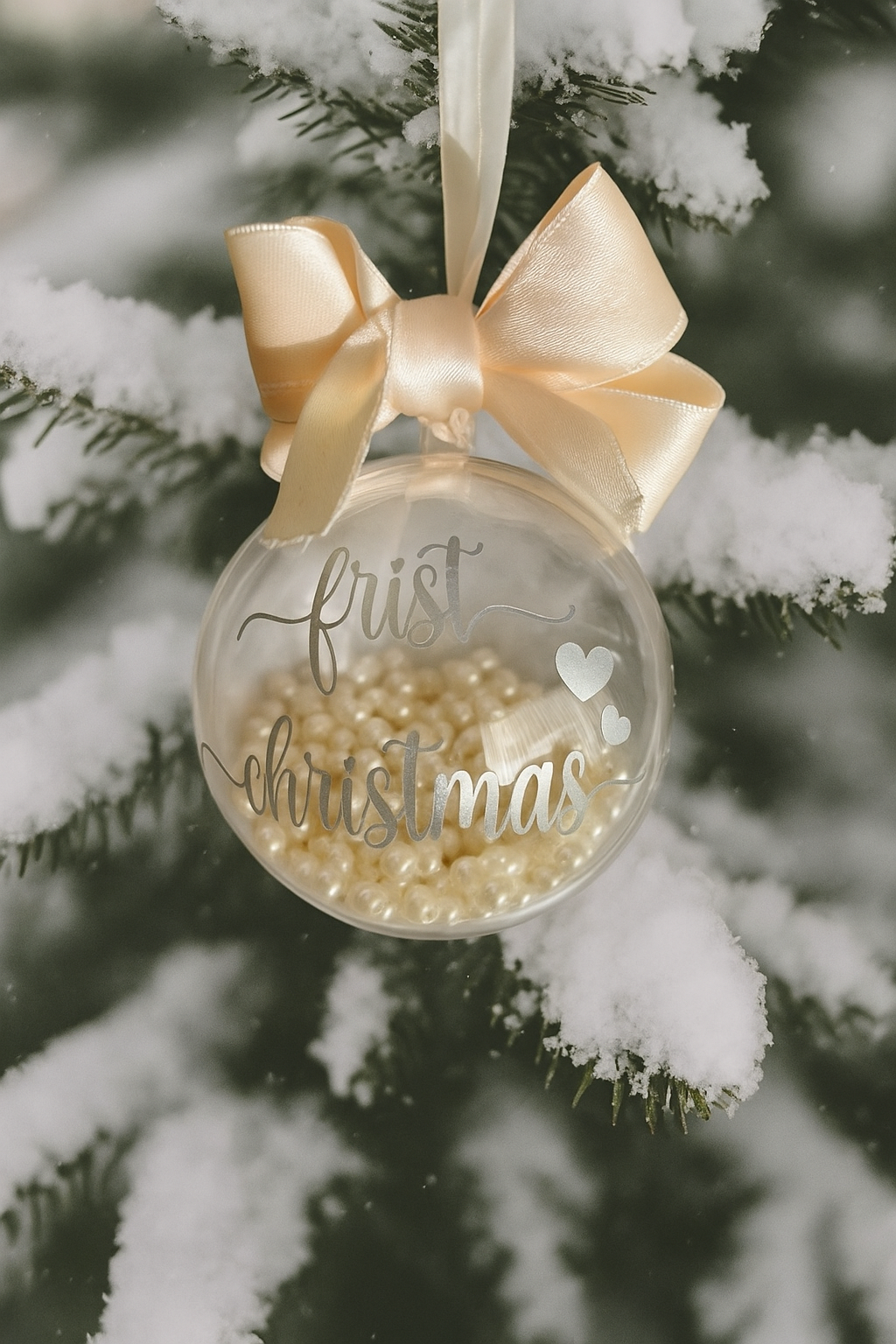 Personalisierte Weihnachtskugel "Pearl"