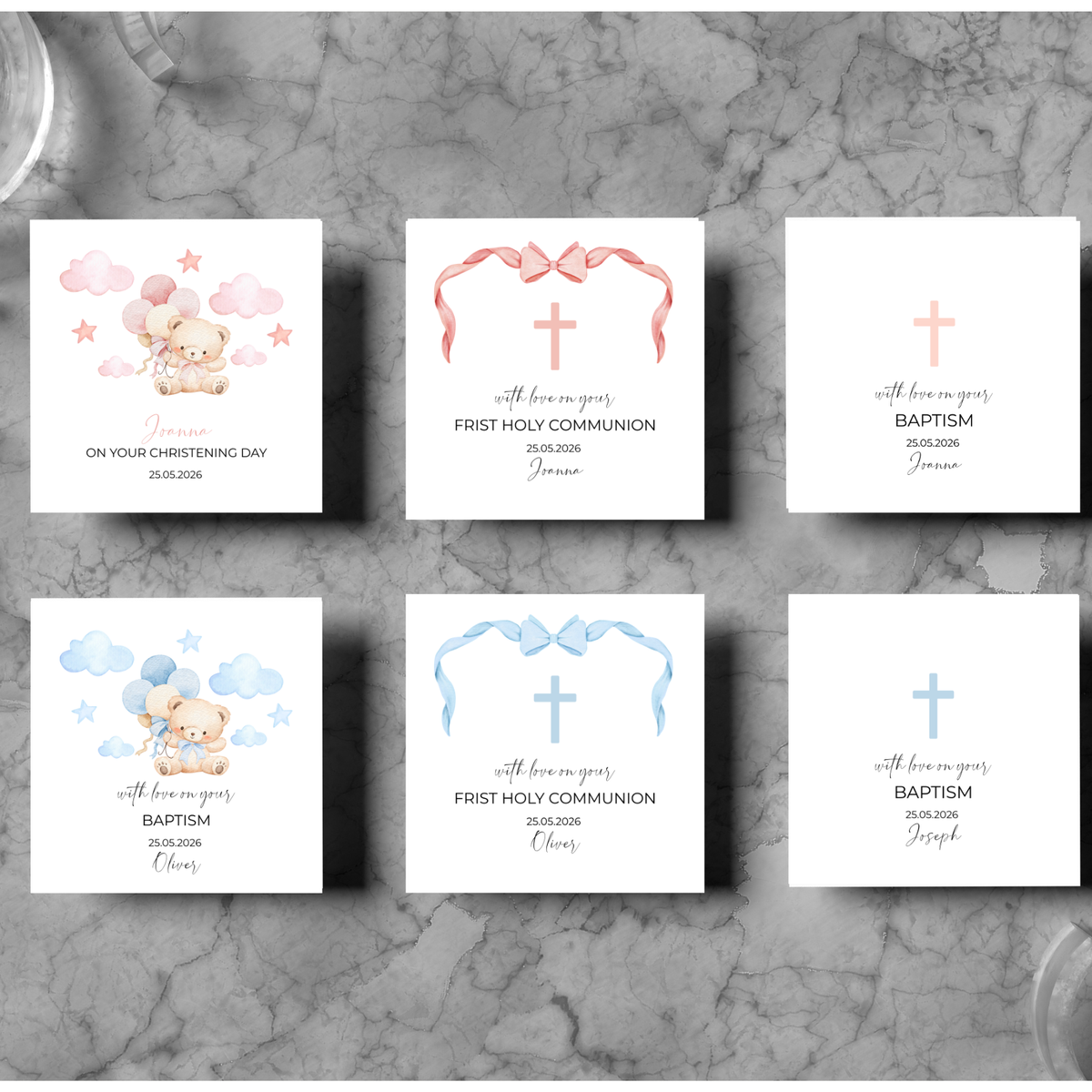 Blessed Day - Personalisierte Taufkarte
