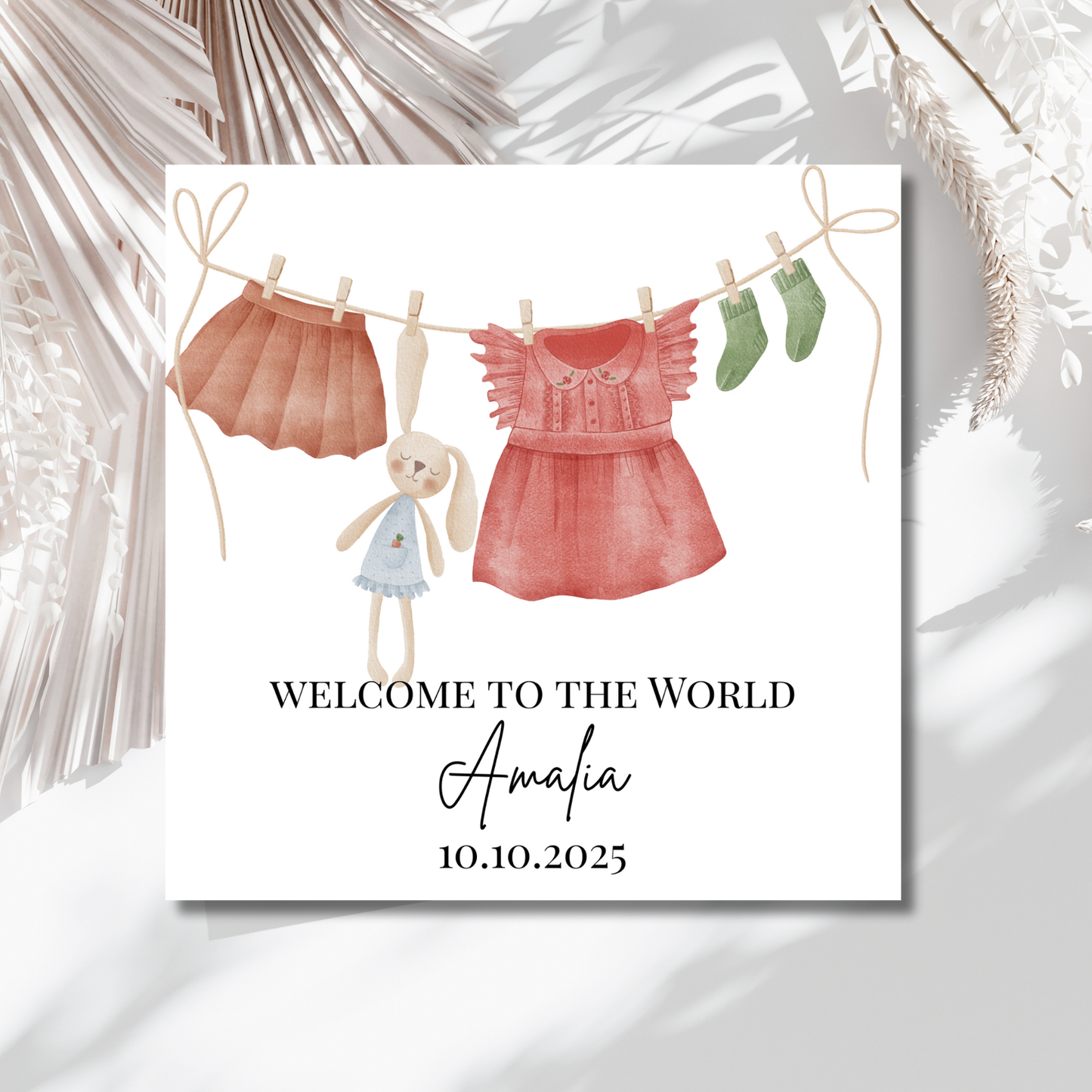 Welcome to the World Girl - Personalisierte Geburtskarte