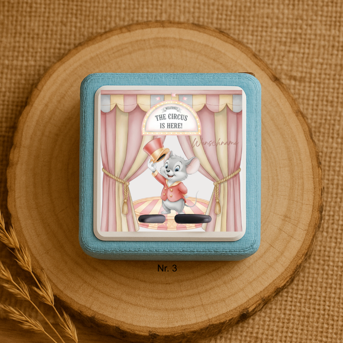 Personalisierte Toniebox Schutzfolie mit Namen - Dumbo & Zirkus