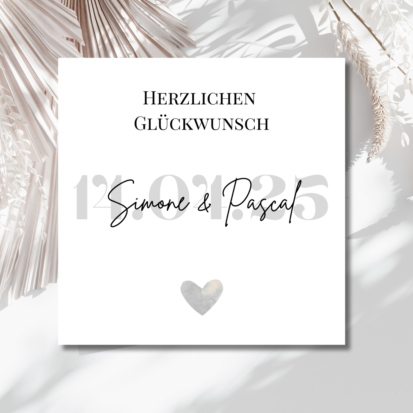 Herzlichen Glückwunsch - Personalisierte Hochzeitskarte