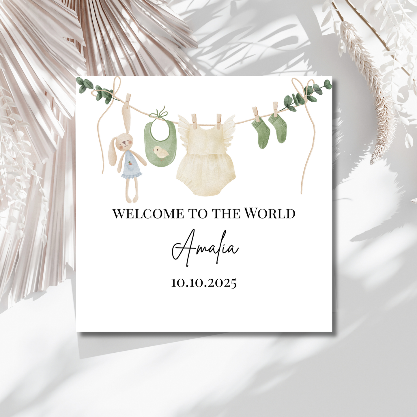 Welcome to the World Girl - Personalisierte Geburtskarte