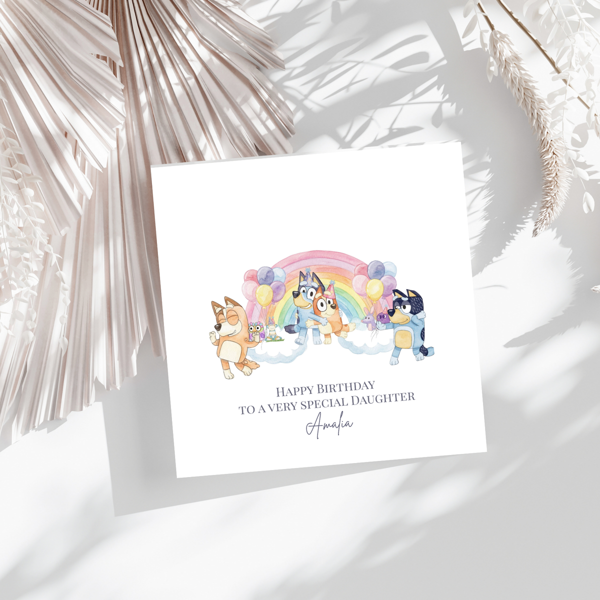 Rainbow Party Friends - personalisierte Geburtstagskarte