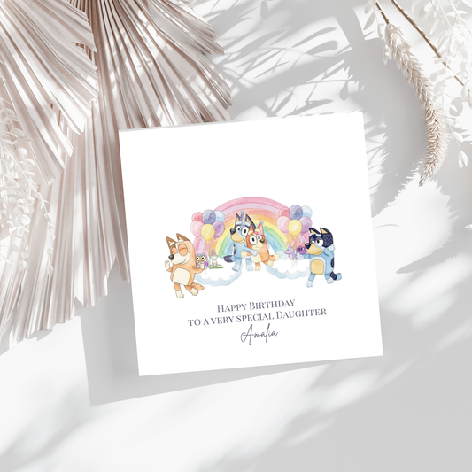 Rainbow Party Friends - personalisierte Geburtstagskarte