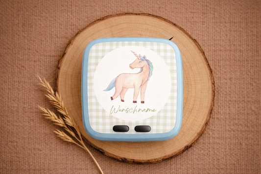 Personalisierte Toniebox 2 Schutzfolie mit Namen - Unicorn