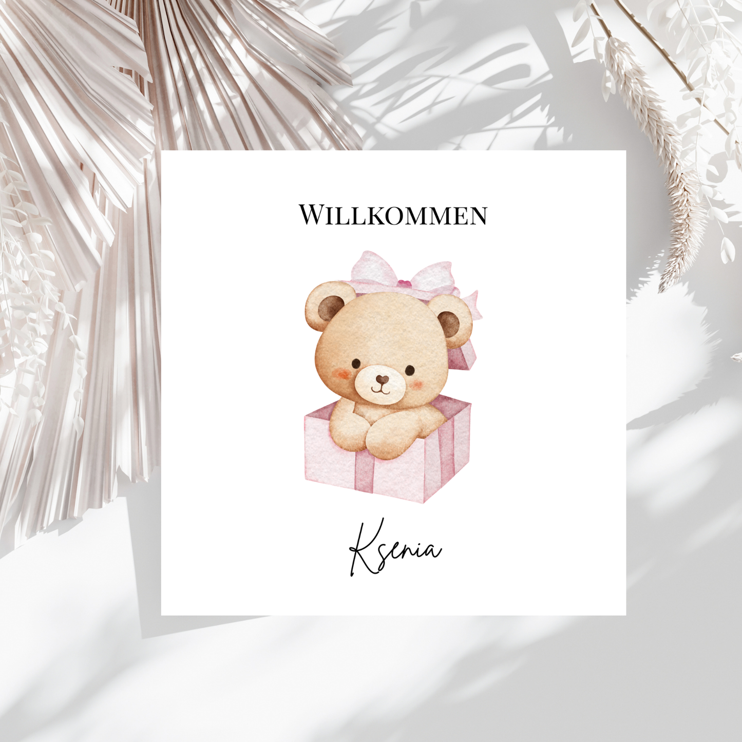 Baby Bär -  Personalisierte Geburtskarte