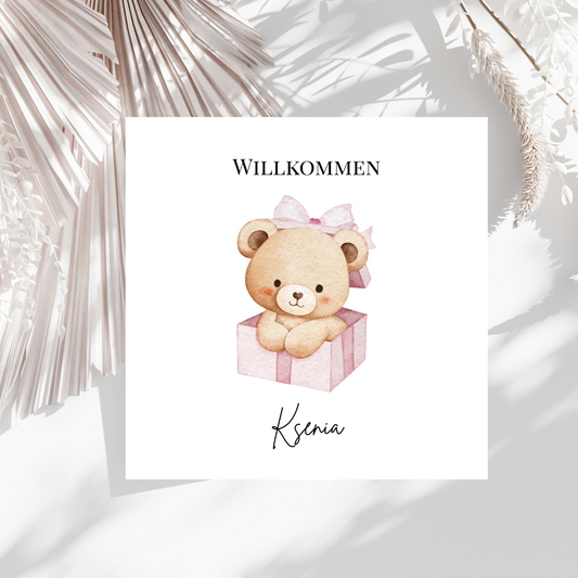 Baby Bär -  Personalisierte Geburtskarte