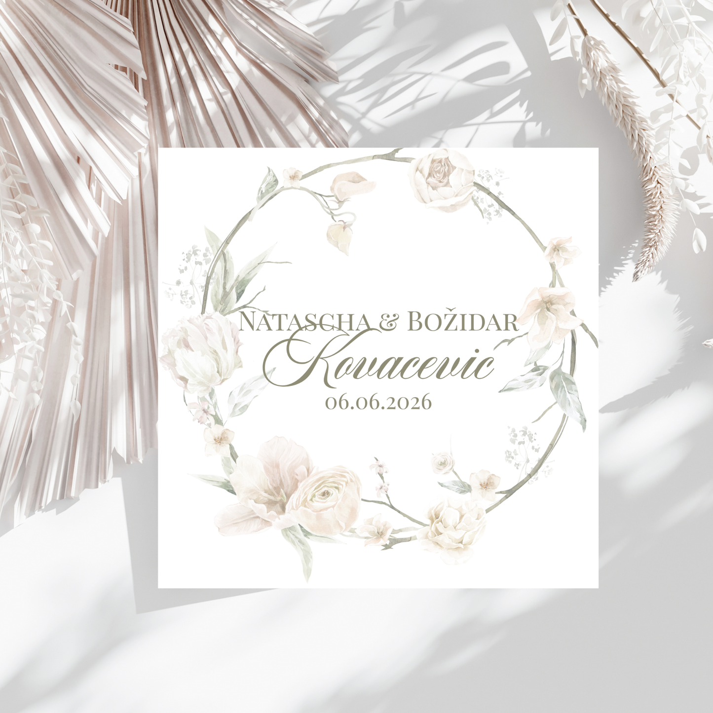 Boho Wedding - Hochzeitskarte mit Namen