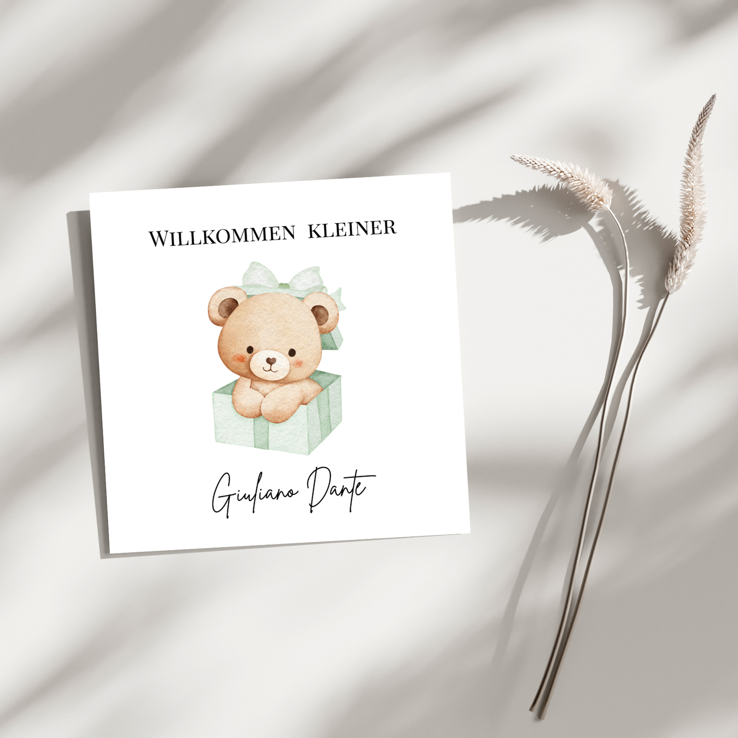 Baby Bär -  Personalisierte Geburtskarte