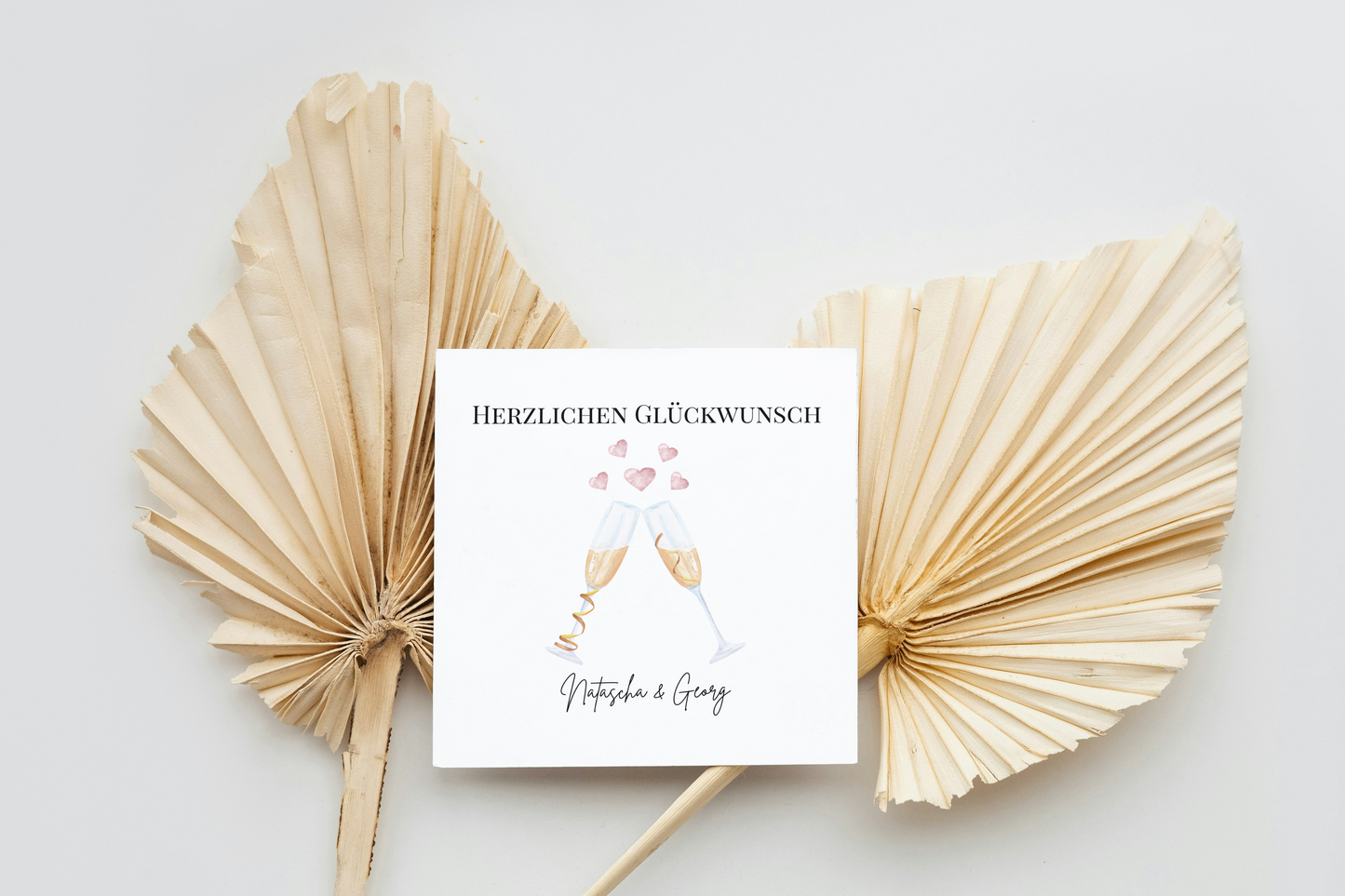 Toast & Hearts- Hochzeitskarte mit Namen