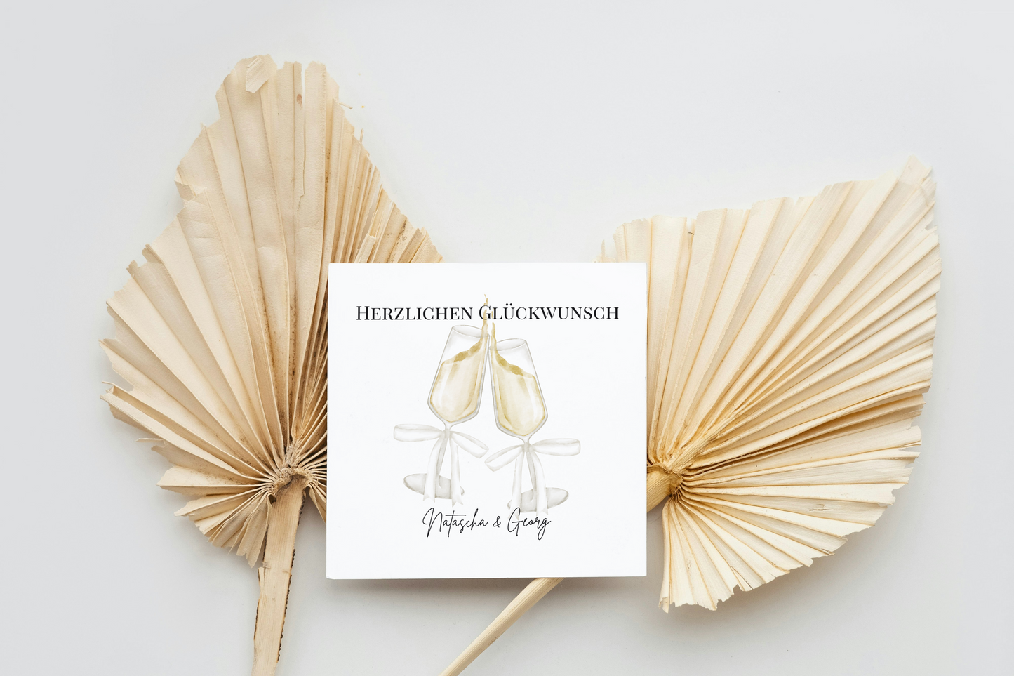 Champagner Toast - Hochzeitskarte mit Namen