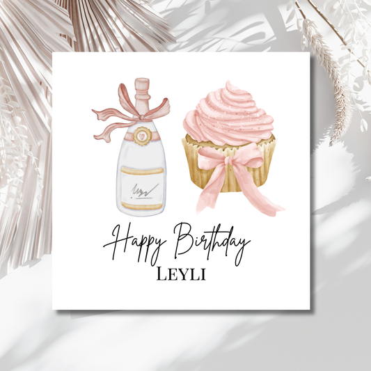 Cupcake & Celebration - Personalisierte Geburtstagskarte