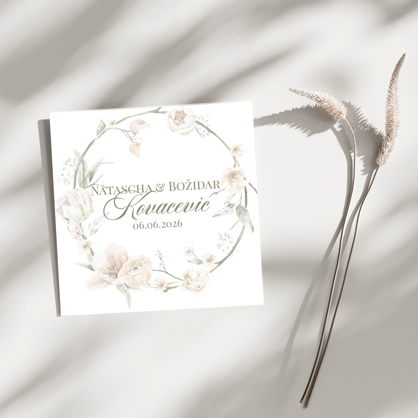 Boho Wedding - Hochzeitskarte mit Namen