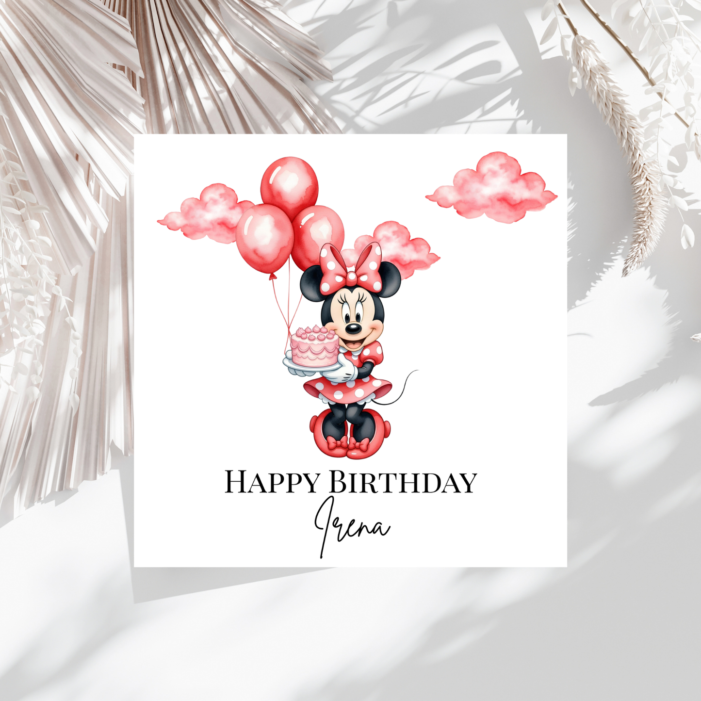 Personalisierte Geburtstagskarte Minnie Mouse