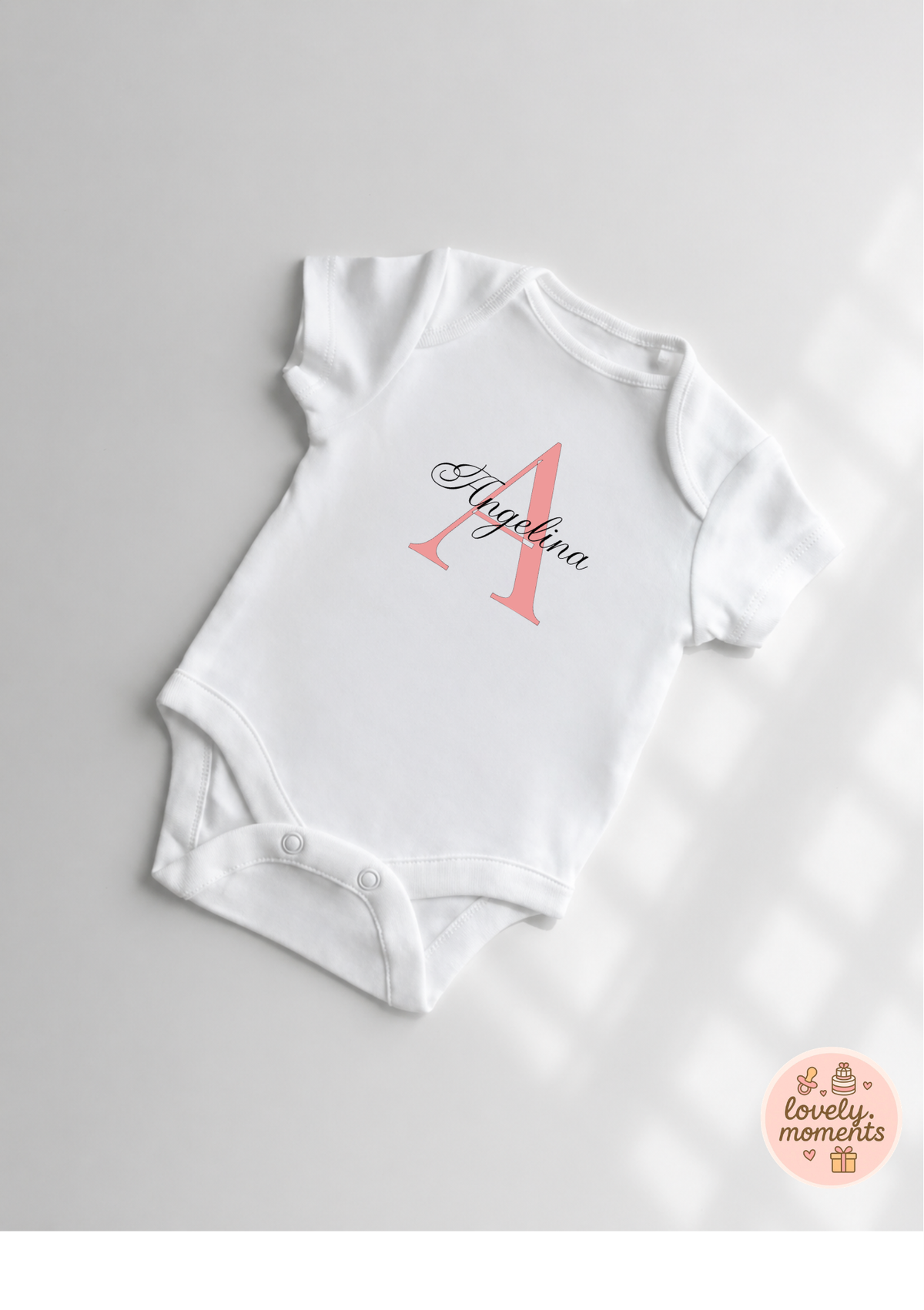 Personalisierter Babybody mit Name & Initiale