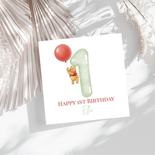Little Balloon One - personalisierte Geburtstagskarte