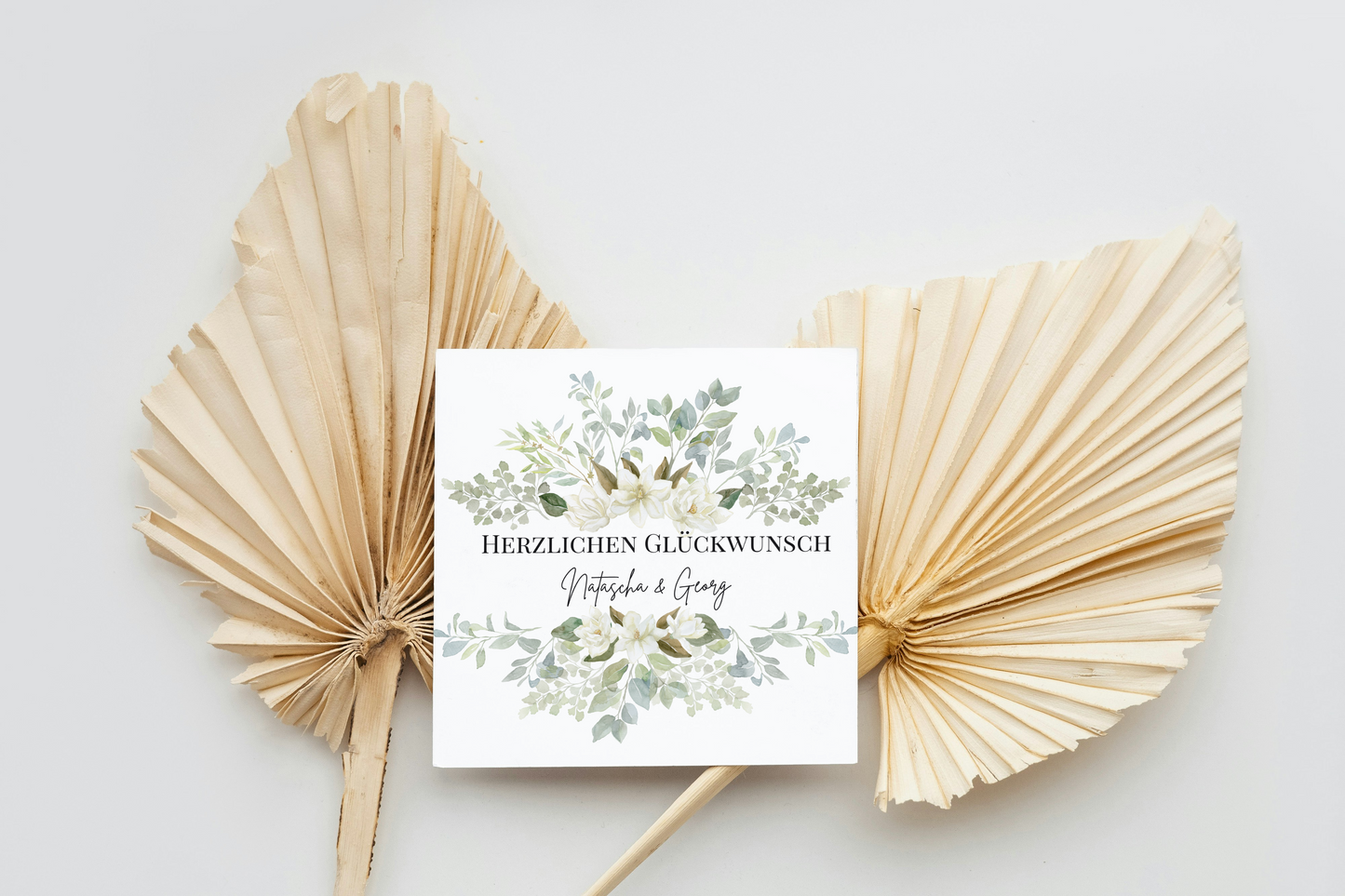 Greenery Stil - Hochzeitskarte mit Namen