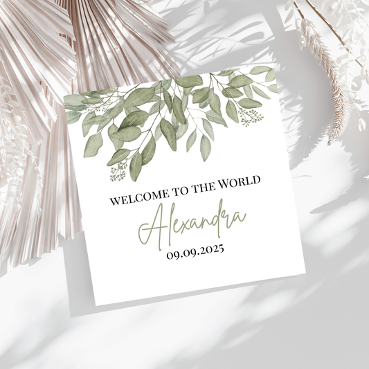 Welcome to the World  -  Personalisierte Geburtskarte