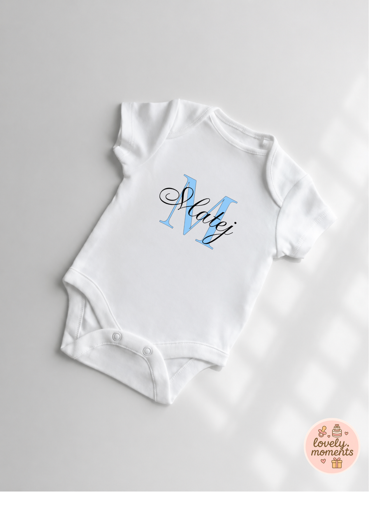 Personalisierter Babybody mit Name & Initiale
