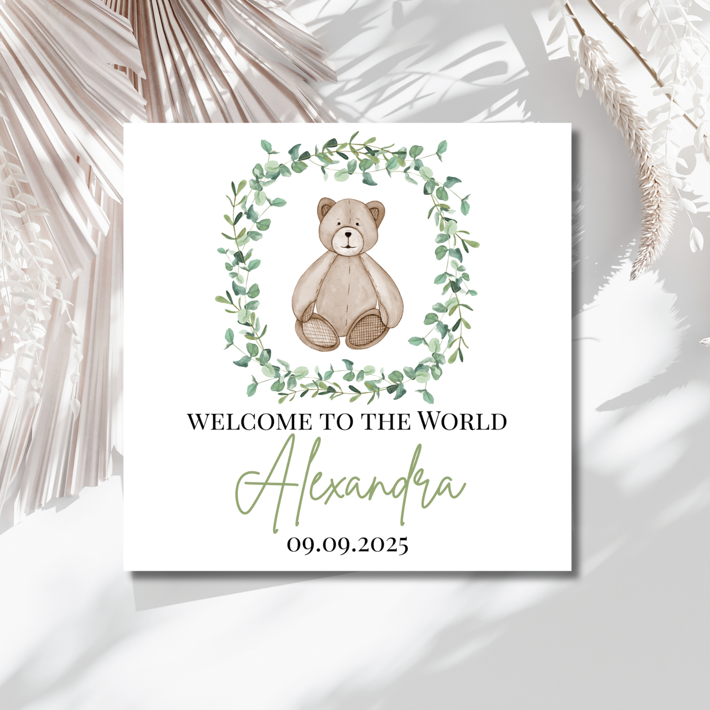 Welcome to the World Bär -  Personalisierte Geburtskarte