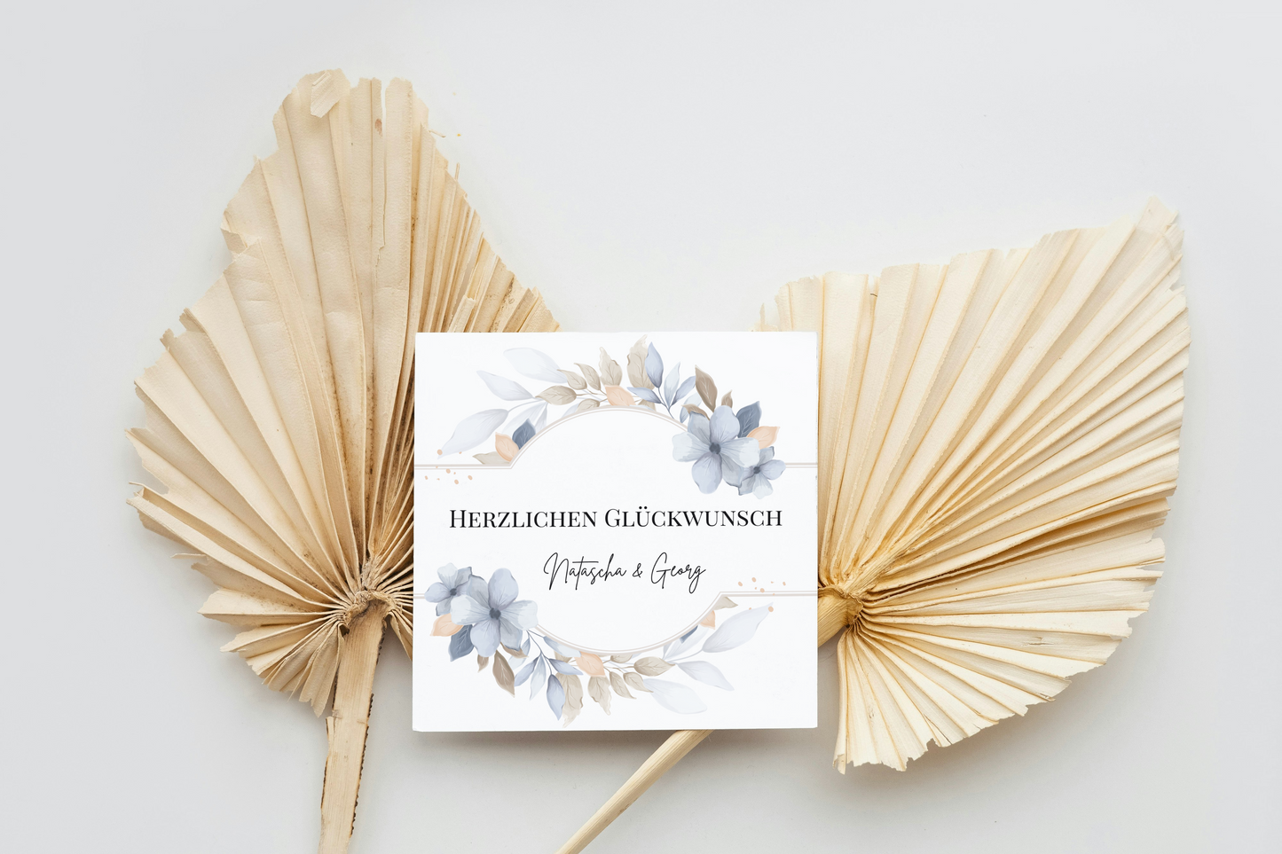 Herzlichen Glückwunsch - Blumen Design - Personalisierte Hochzeitskarte