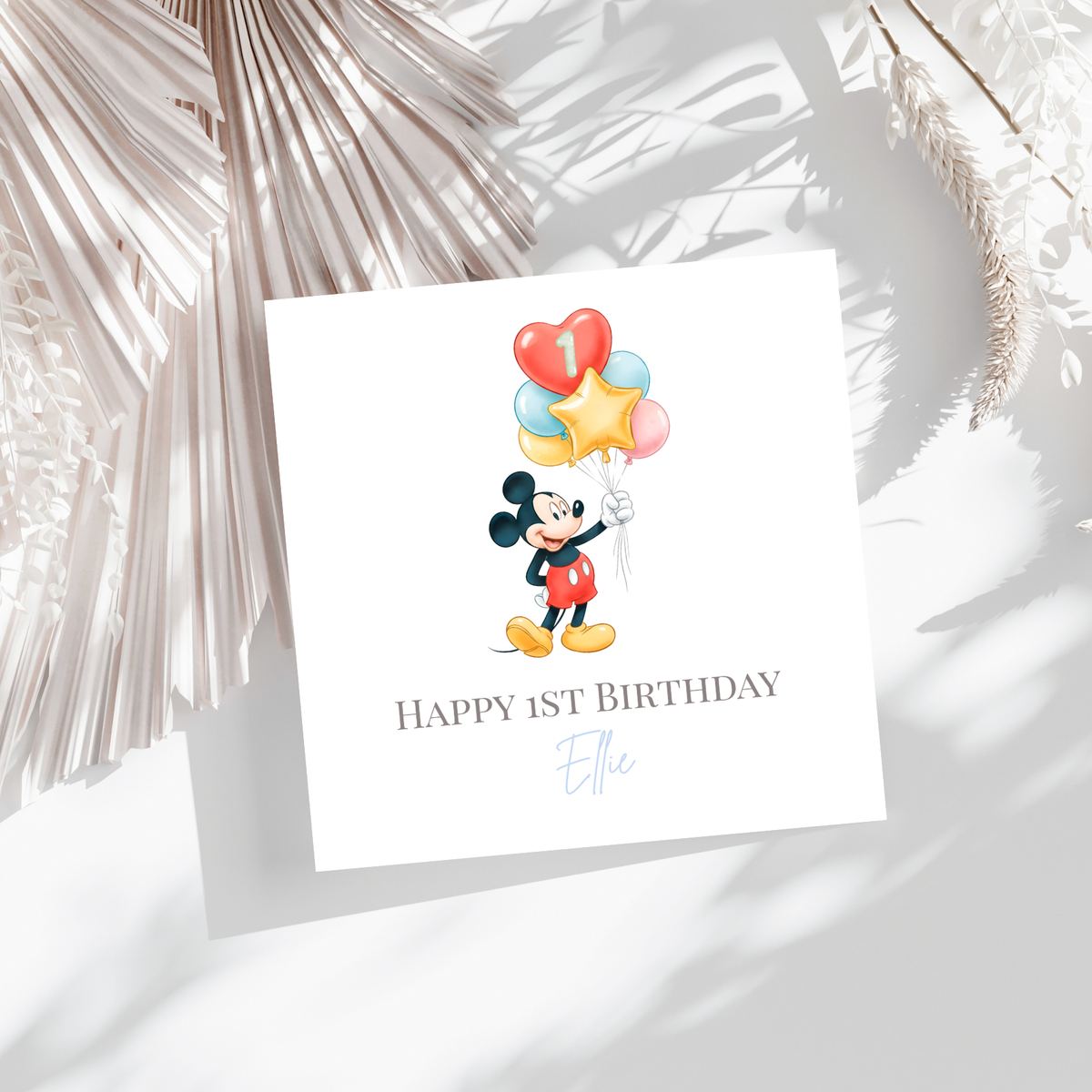 First Birthday Balloons - personalisierte Geburtstagskarte