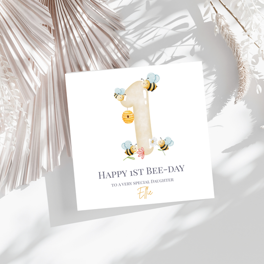 My First Bee-Day - 1. Geburtstagskarte