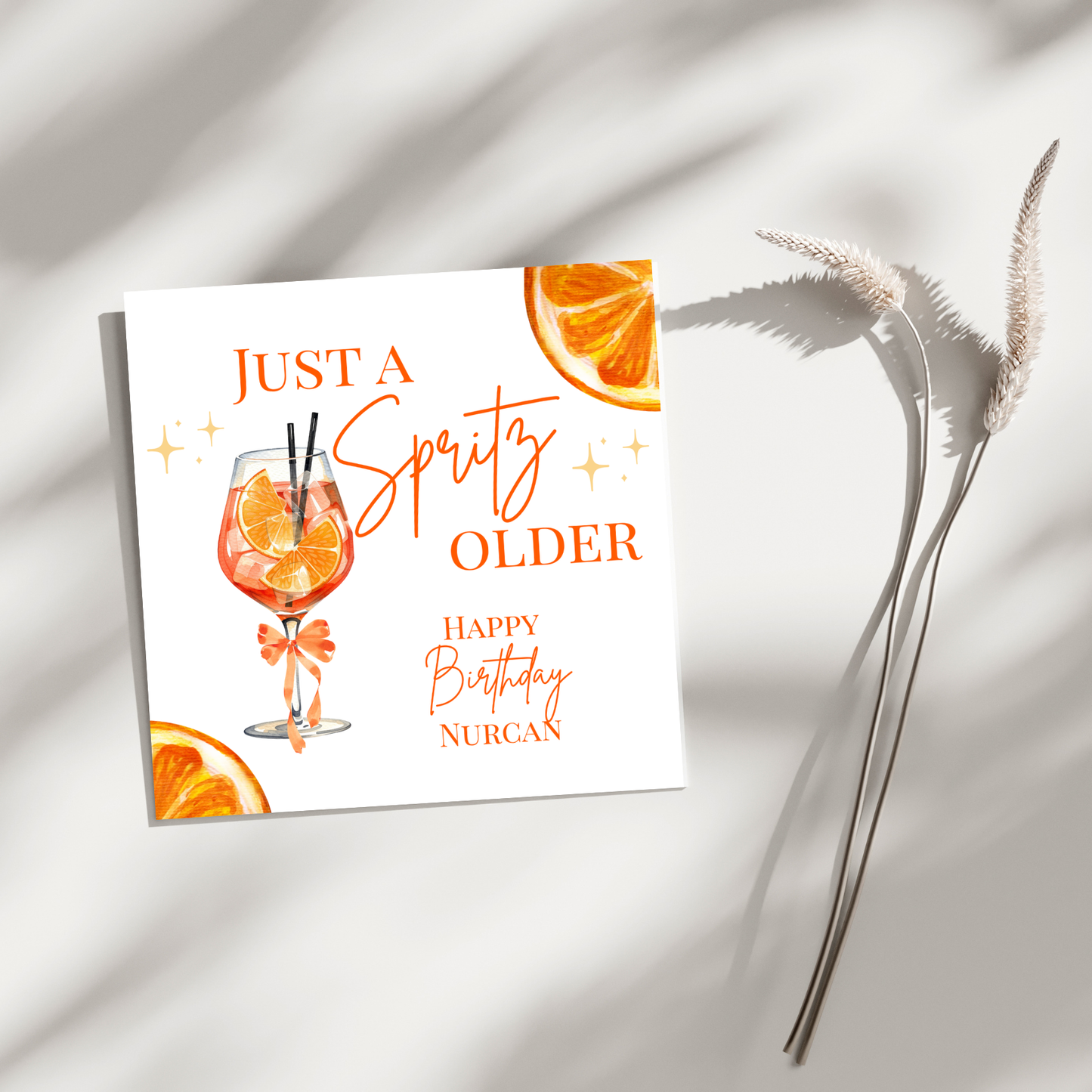 Just a Spritz Older - Geburtstagskarte mit Namen