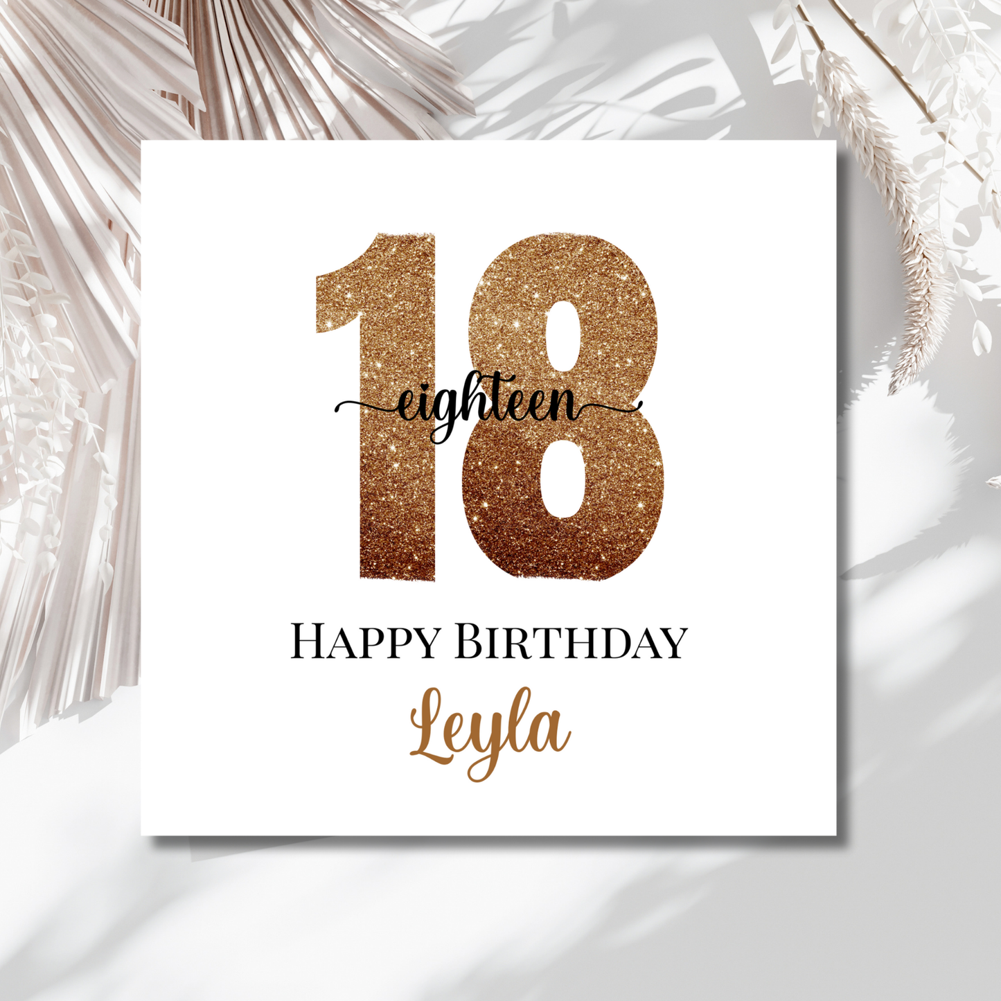 Happy 18th Birthday Gold - Personalisierte Geburtstagskarte
