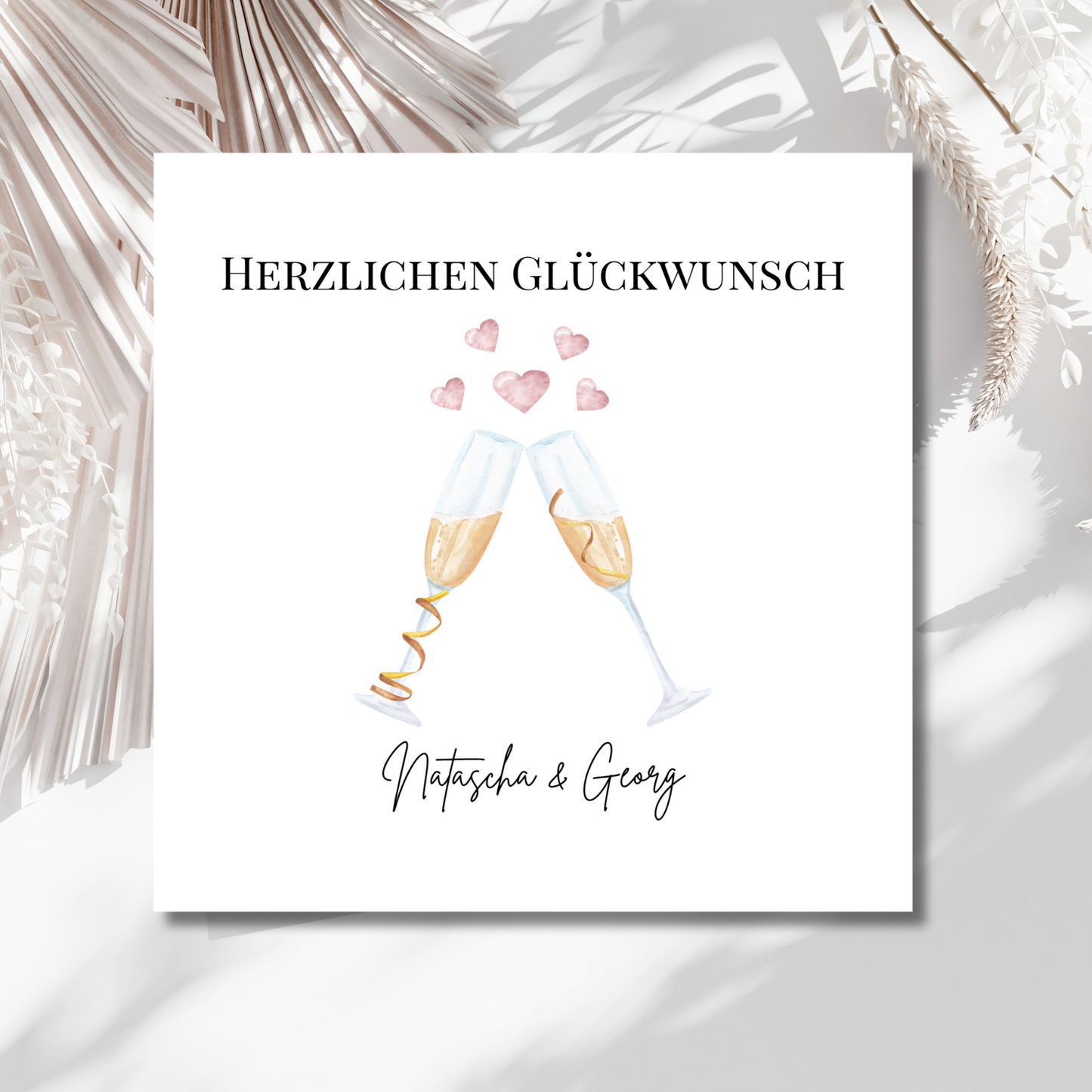 Toast & Hearts- Hochzeitskarte mit Namen