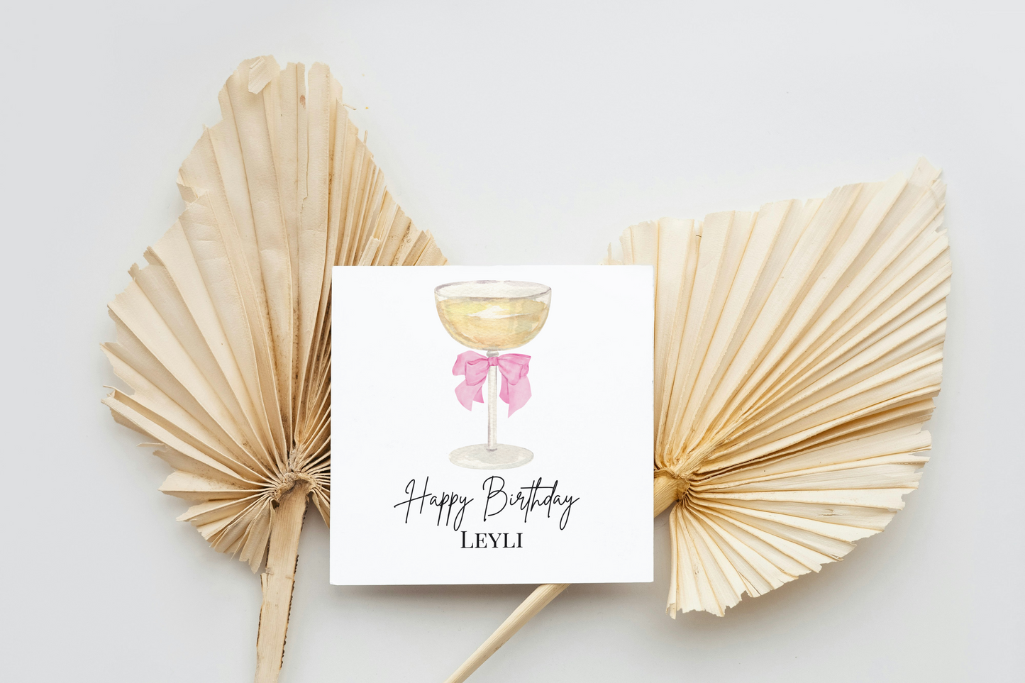 Pink Bow Cheers - Personalisierte Geburtstagskarte