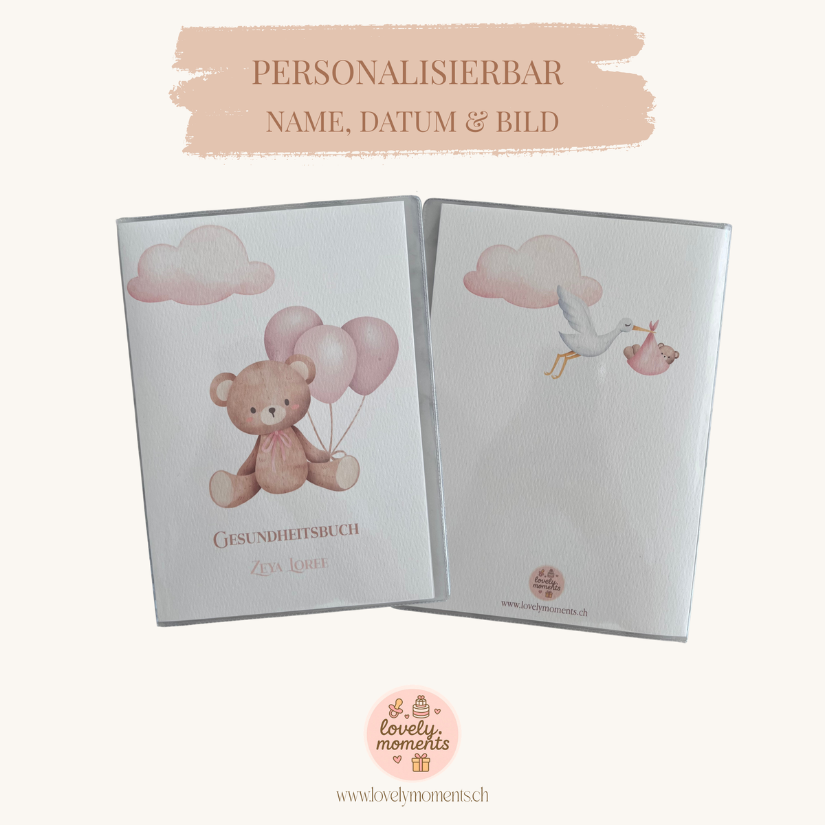 Sweet Balloon Bear - Gesundheitsbuch-Hülle