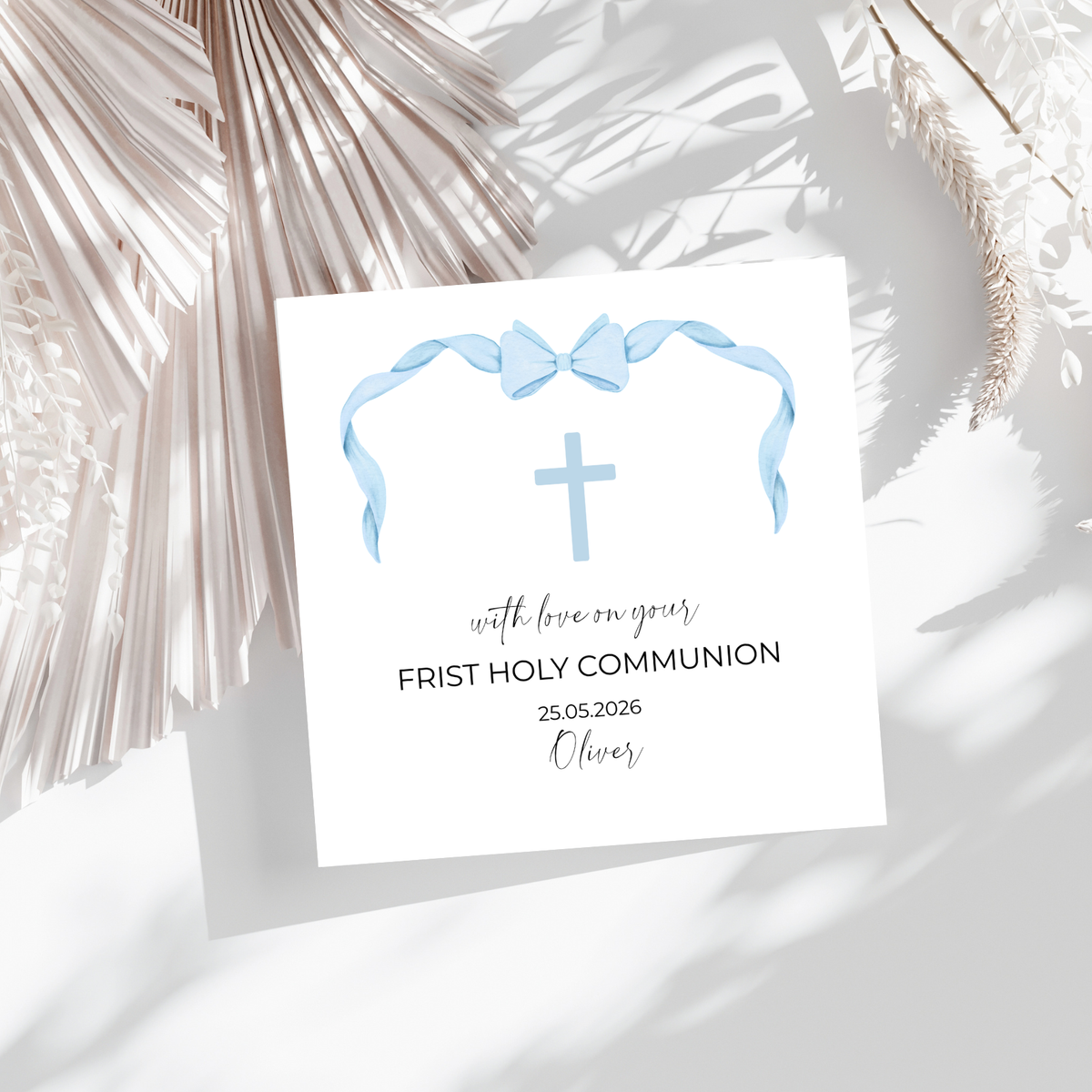 Graceful Communion - Personalisierte Karte zur Erstkommunion