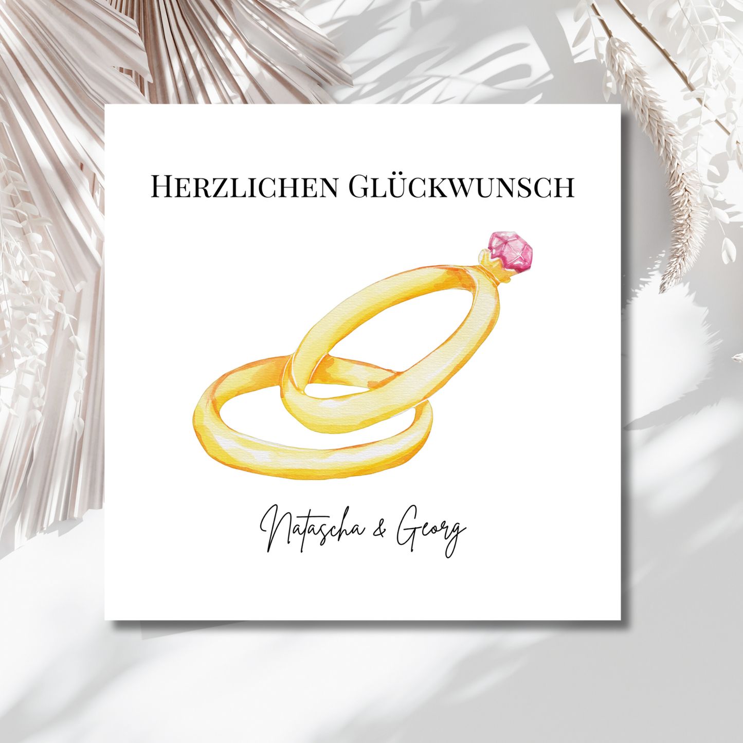 Trauringe - Hochzeitskarte mit Namen