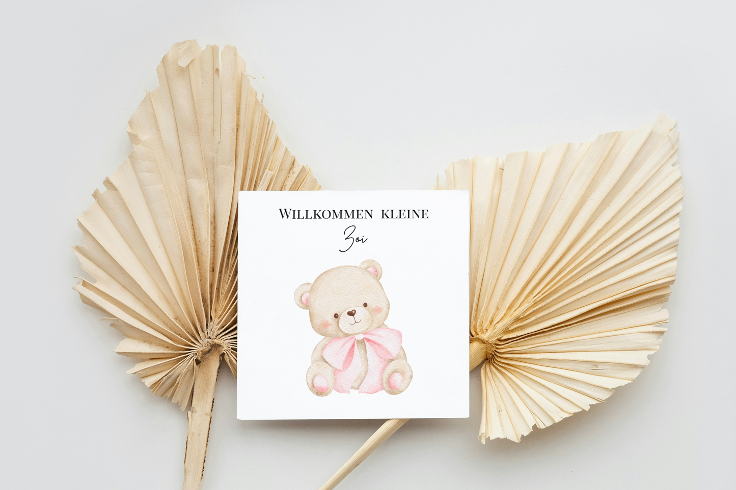 Personalisierte Geburtskarte "Teddybär"