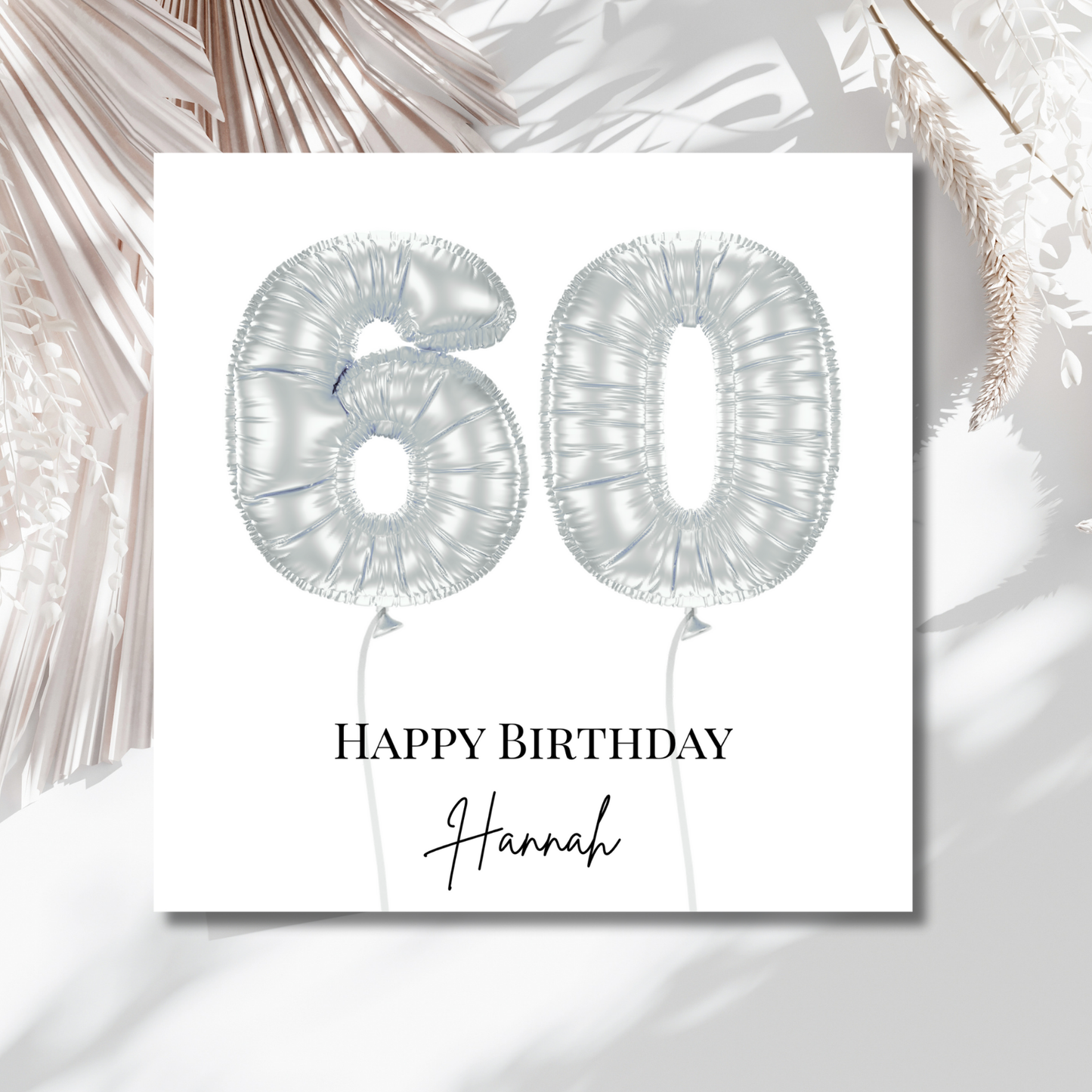 60 Balloon - Personalisierte Geburtstagskarte