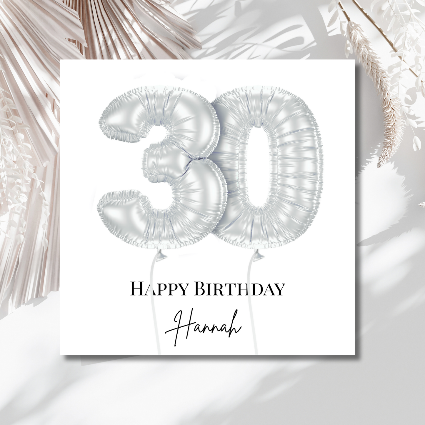 30 Balloon - Personalisierte Geburtstagskarte