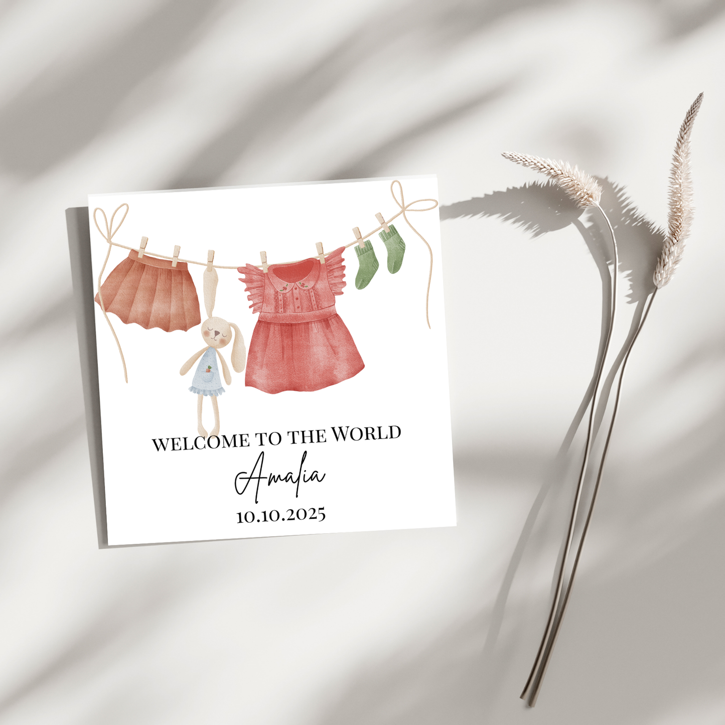 Welcome to the World Girl - Personalisierte Geburtskarte